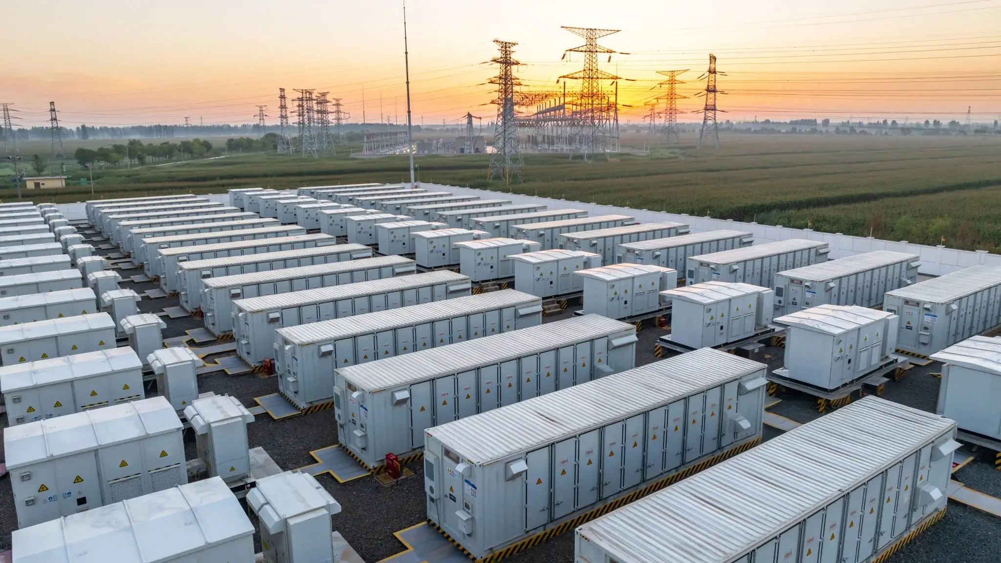 rows of bess energy storage